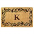 Nedia Home Nedia Home 02014K Heavy Duty Coco Mat 30 x 48 In. Evergreen Border Monogrammed K O2014K